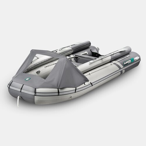 Надувная лодка GLADIATOR E380X PRO черно-бирюзовый